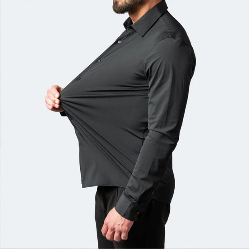 Camisa ultra cómoda y flexible de tejido de seda helada 