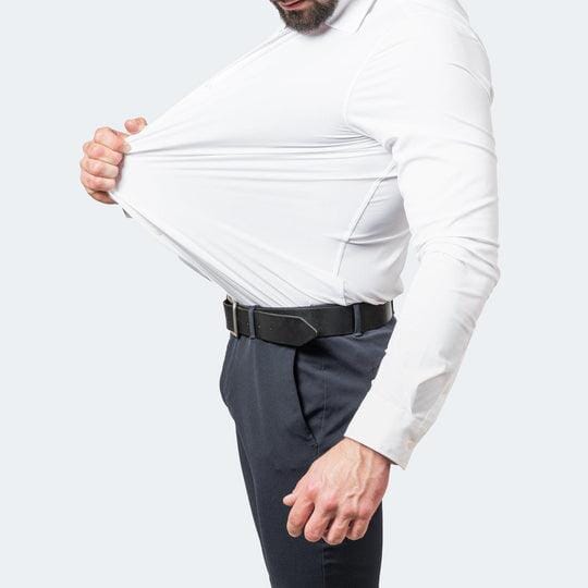 Camisa ultra cómoda y flexible de tejido de seda helada 