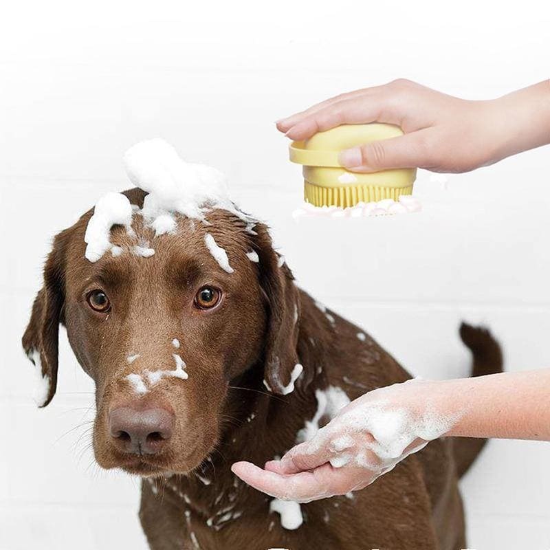 Cepillo masajeador para baño de mascotas