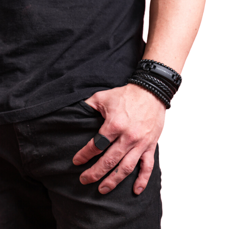 Kit de pulsera para hombre con cierre magnético