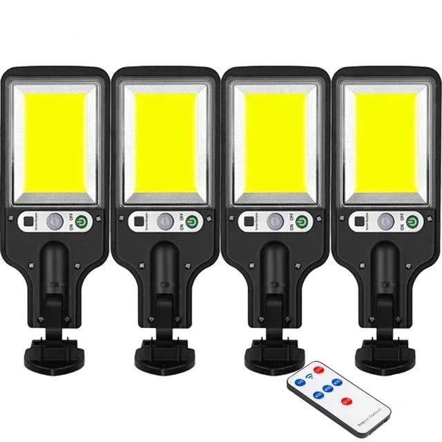 Kit de Refletores Led Solar 6000 Lumens com Sensor de Movimento - Compre 1 e leve 4