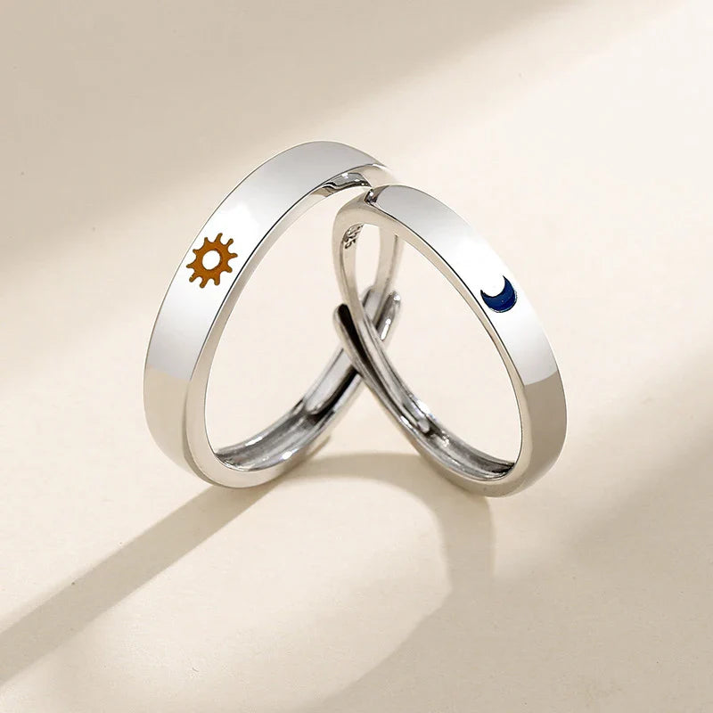 Anillo ajustable de sol y luna