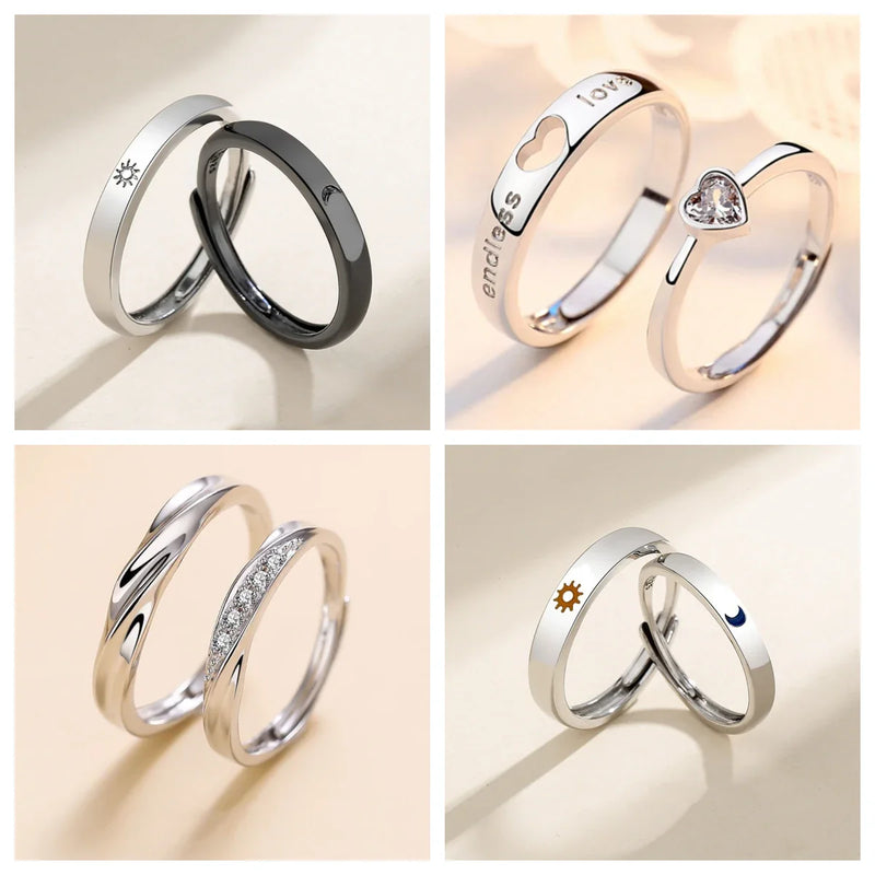 Anillo ajustable de sol y luna