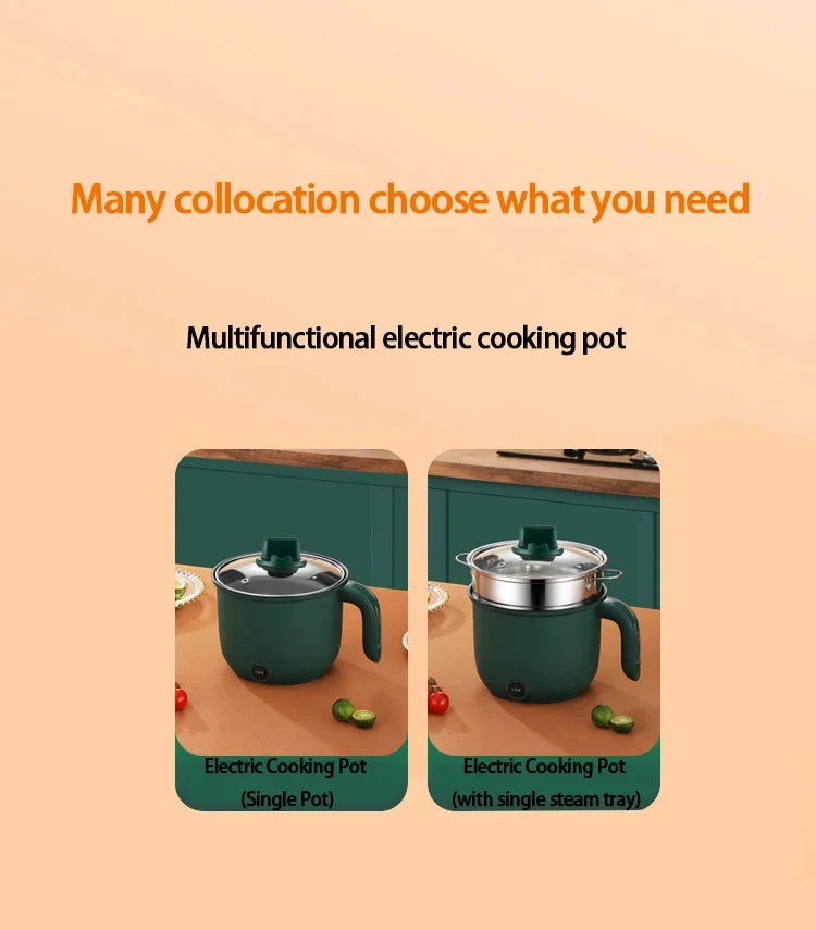 Olla de cocina mini para el hogar de 1,5 l
 Olla arrocera antiadherente eléctrica multifuncional para 1 o 2 personas, individual o doble